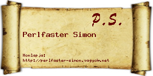 Perlfaster Simon névjegykártya